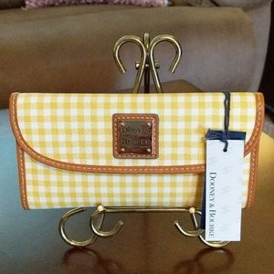 HTF Dooney & Bourke Yellow & White Gingham Wallet